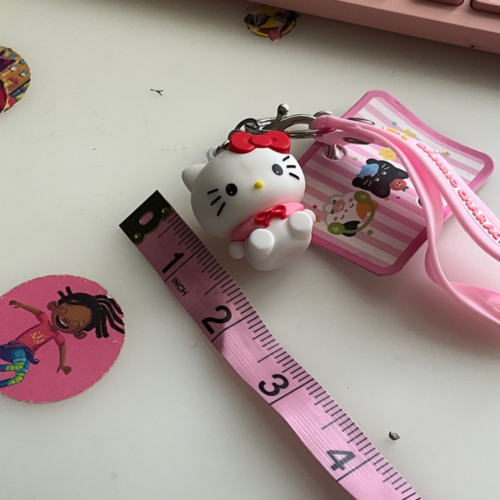 NWT San Rio Hello Kitty Pink and Red Keychain Charm - Picture 4 of 5